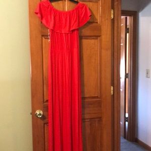 NWT red orange maxi dress